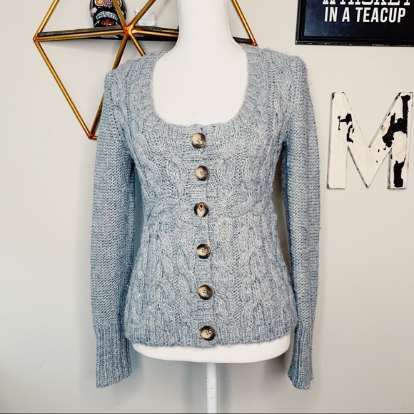 Anthro Kenji alpaca wool Knit gray sweater H1321 - Picture 1 of 9